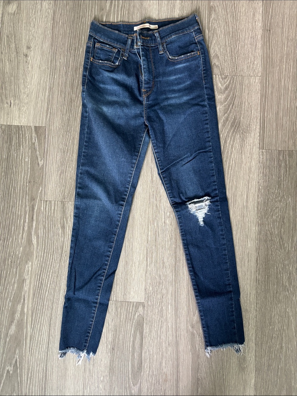 Levi's Dark Blue Distressed Skinny Jeans